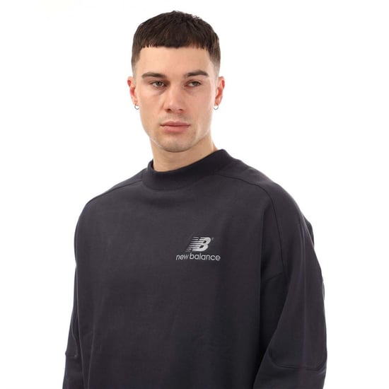 New Balance Heren French Terry Crew Neck Sweatshirt (Marine) - Image 3