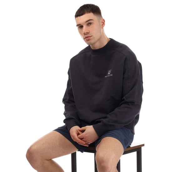 New Balance Heren French Terry Crew Neck Sweatshirt (Marine) - Image 4