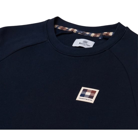 Aquascutum Active Patch Crewneck Marineblauw - Image 2