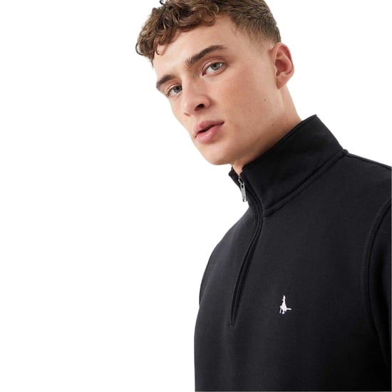 Jack Wills Heren Barchester Quarter Zip Sweatshirt (Zwart) - Image 3