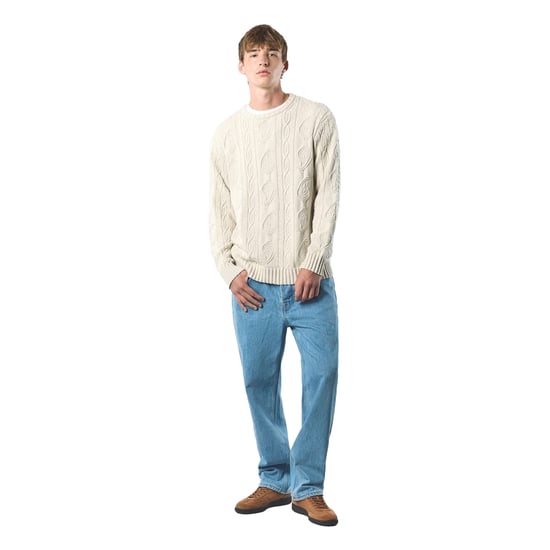 Pretty Green Heren Marylebone Kabelgebreide Sweater Top met Lange Mouwen (Grijs) - Image 3