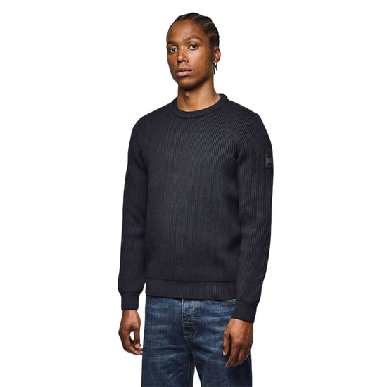 Weekend Offender Mens Morello Rib Knit Jumper (Navy) - Image 3