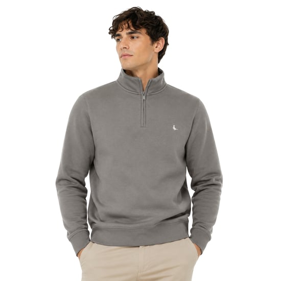Jack Wills Heren Barchester Kwartrits Sweatshirt (Slate) - Image 3