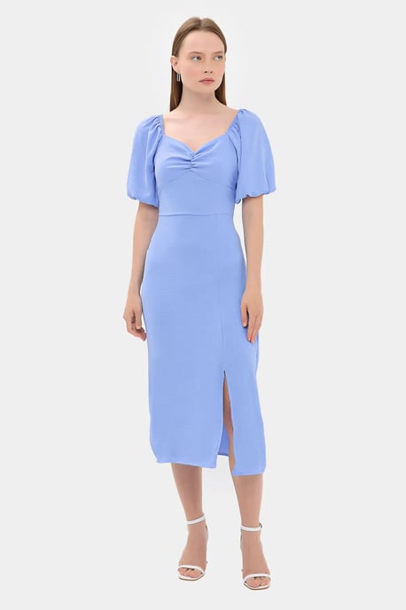 Sweetheart Hals Midi Jurk met een Zijsplit - Image 1
