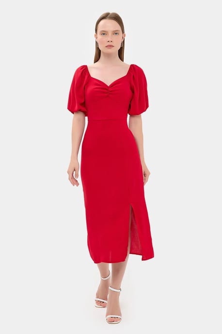 Sweetheart Hals Midi Jurk met een Zijsplit - Image 1
