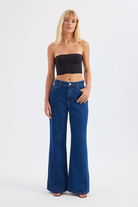 Hoge taille recht gesneden jeans - Image 1