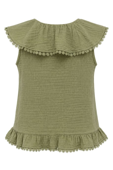 Katoenen V-hals Mouwloze Blouse - Image 3