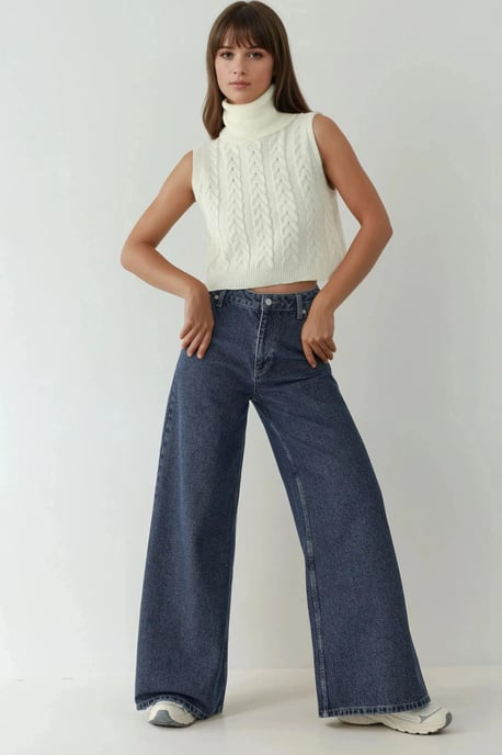 Hoge Taille Wijde Pijpen Jeans - Image 3