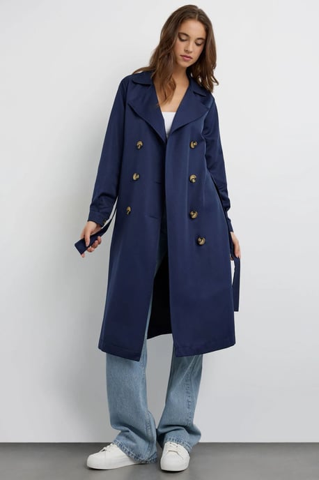 Dubbelzijdig Gordijn Trenchcoat met Ceintuur - Image 1