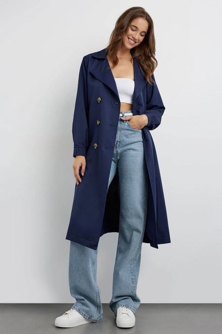 Dubbelzijdig Gordijn Trenchcoat met Ceintuur - Image 2