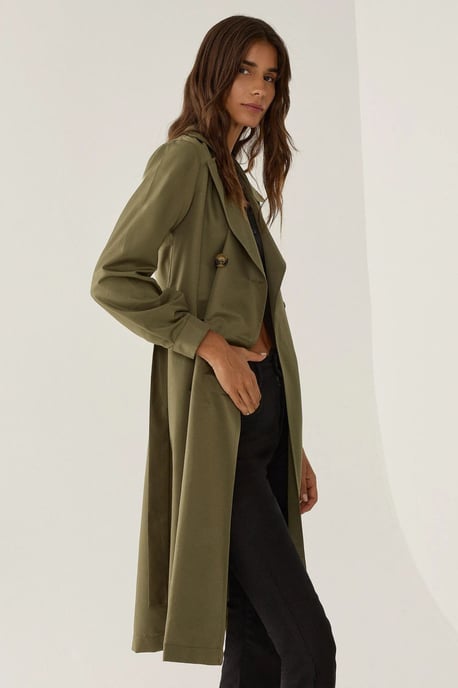 Dubbelzijdig Gordijn Trenchcoat met Ceintuur - Image 3