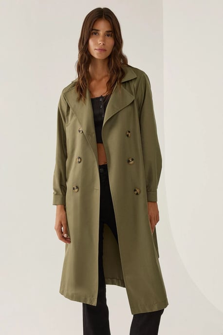 Dubbelzijdig Gordijn Trenchcoat met Ceintuur - Image 4