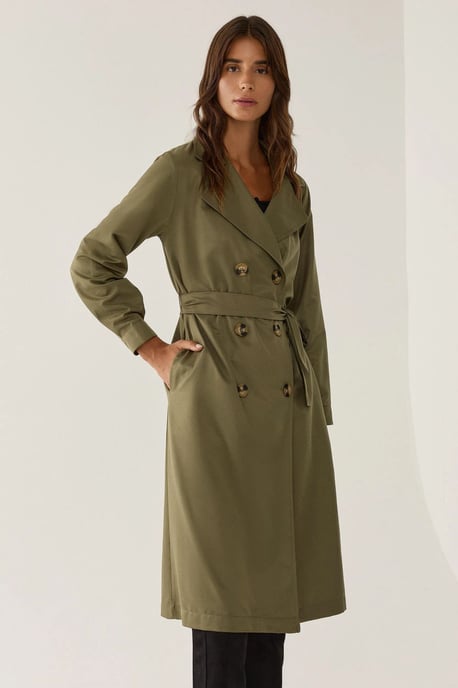 Dubbelzijdig Gordijn Trenchcoat met Ceintuur - Image 5
