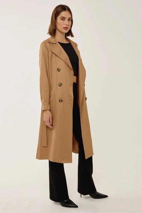 Dubbelzijdig Gordijn Trenchcoat met Ceintuur - Image 2
