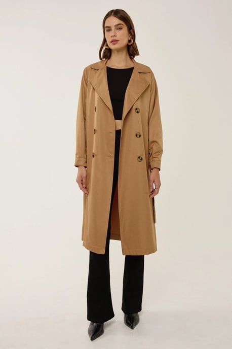 Dubbelzijdig Gordijn Trenchcoat met Ceintuur - Image 3