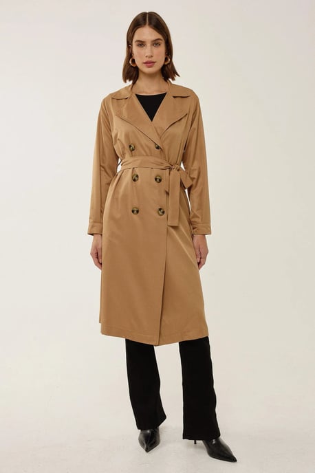 Dubbelzijdig Gordijn Trenchcoat met Ceintuur - Image 4