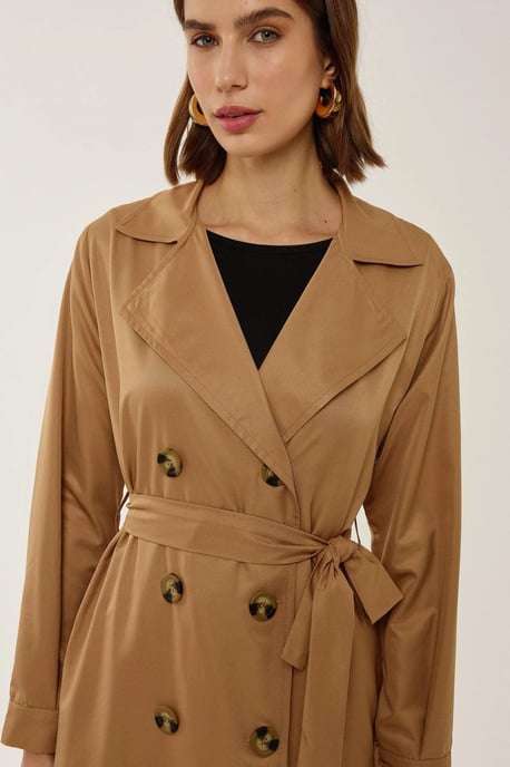 Dubbelzijdig Gordijn Trenchcoat met Ceintuur - Image 5
