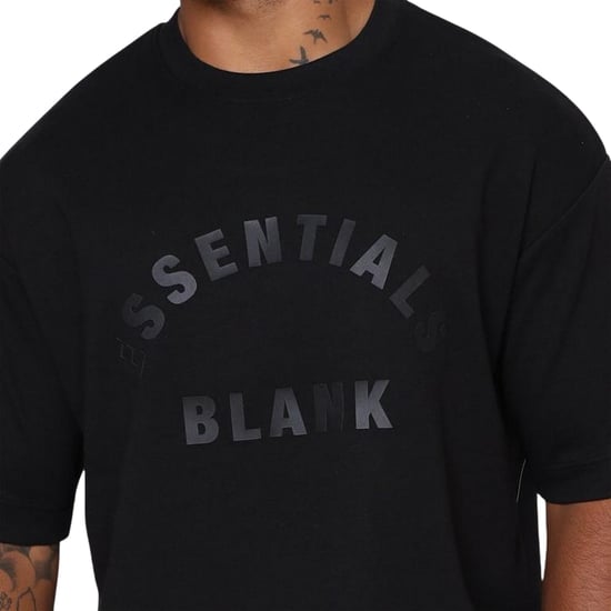 Blank Essentials Heren-T-shirt met ronde hals (Zwart) - Image 4