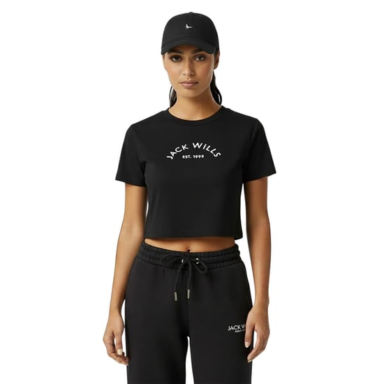 Jack Wills Dames/Dames 1 Katoenen Broek T-Shirt (Zwart) - Image 2