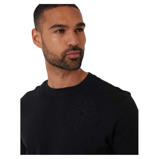 Threadbare Heren Geborduurd Bloemen Regular T-shirt (Zwart) - Image 3