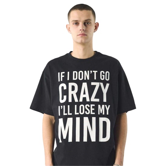 Pretty Green Heren If I Don't Go Crazy Belettering Regular T-Shirt (Zwart) - Image 4