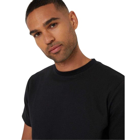 Threadbare Heren Textured Crew Neck Regular T-shirt (Zwart) - Image 3