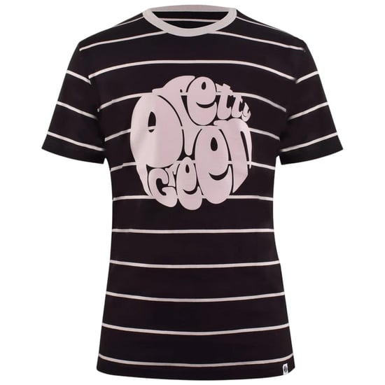 Pretty Green Heren-T-shirt met strepen en logo (Zwart) - Image 1