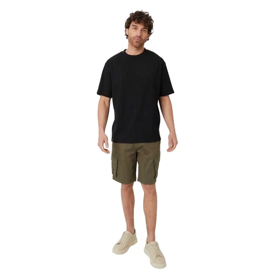 Threadbare Effen geribbeld T-shirt voor heren met normale pasvorm (Zwart) - Image 4