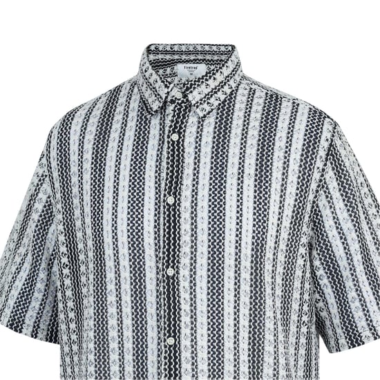 Firetrap Gedessineerd overhemd met korte mouwen voor heren (Zwart, Wit) - Image 3
