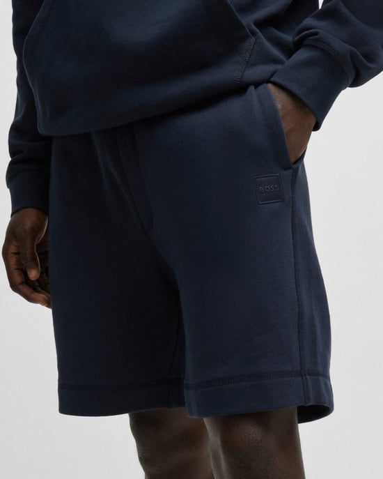 BOSS Orange Sewalk Heren Katoenen Frottee Korte Broek met Logo Badge - Image 2