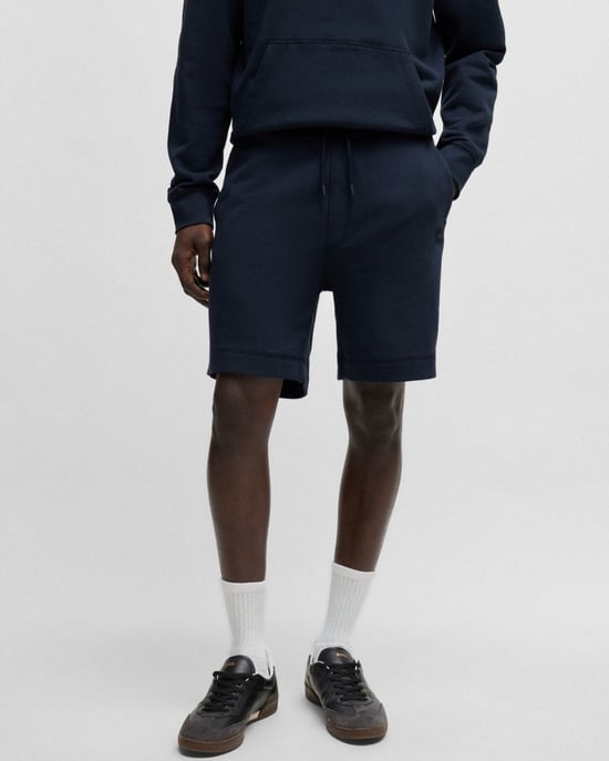 BOSS Orange Sewalk Heren Katoenen Frottee Korte Broek met Logo Badge - Image 3