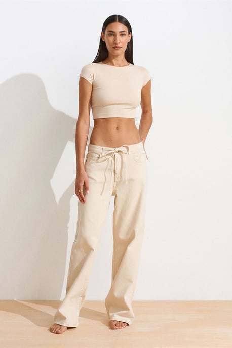 Slim Fit Crop Jersey Blouse - Image 3