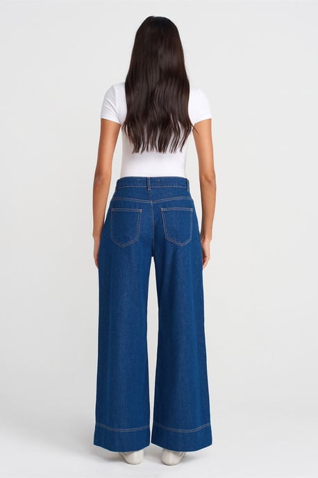 Hoog-Waisted Wijde Jeans van Katoen - Image 2