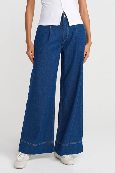 Hoog-Waisted Wijde Jeans van Katoen - Image 4