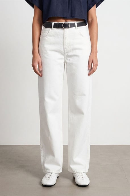 Hoge Taille Wijde Pijpen Katoenen Denim Jeans - Image 4