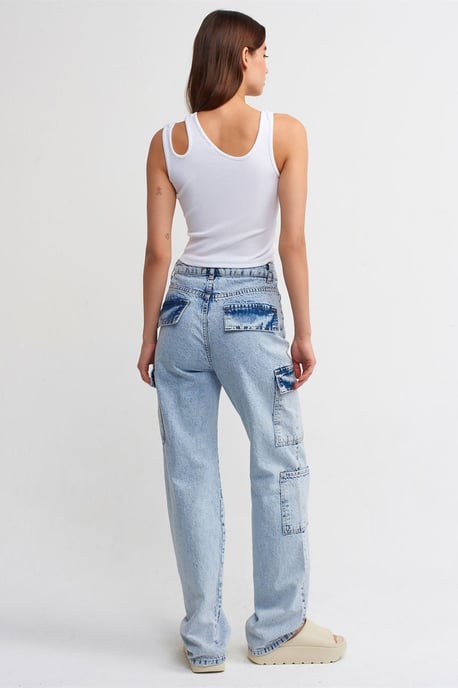 Hoogwaardige Wijde Cargo Jeans met Hoge Taille - Image 2