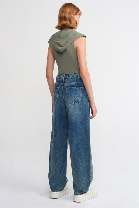 Hoge Taille Wijde Pijpen Katoenen Denim Jeans - Image 2