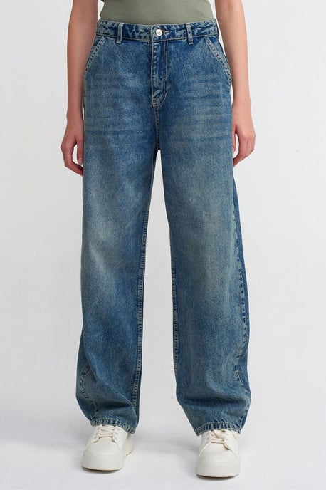 Hoge Taille Wijde Pijpen Katoenen Denim Jeans - Image 3