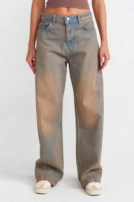 Dames Mid-Waist Wijde Pijpen Katoenen Jeans - Image 3