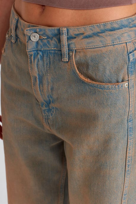 Dames Mid-Waist Wijde Pijpen Katoenen Jeans - Image 4
