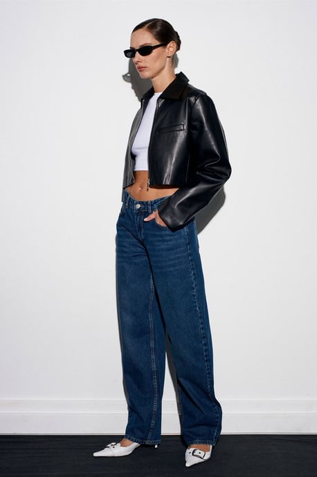 Dames Lage Taille Wijde Pijpen Jeans - Image 3