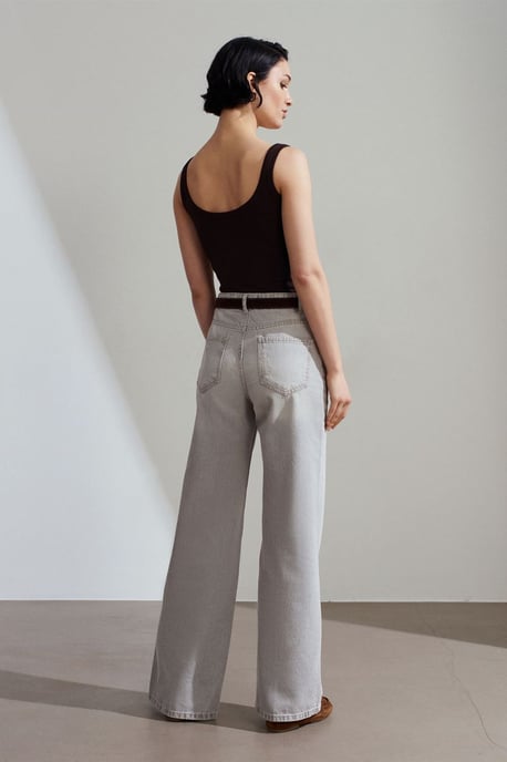 Hoge Taille Wijde Pijpen Katoenen Denim Jeans - Image 2