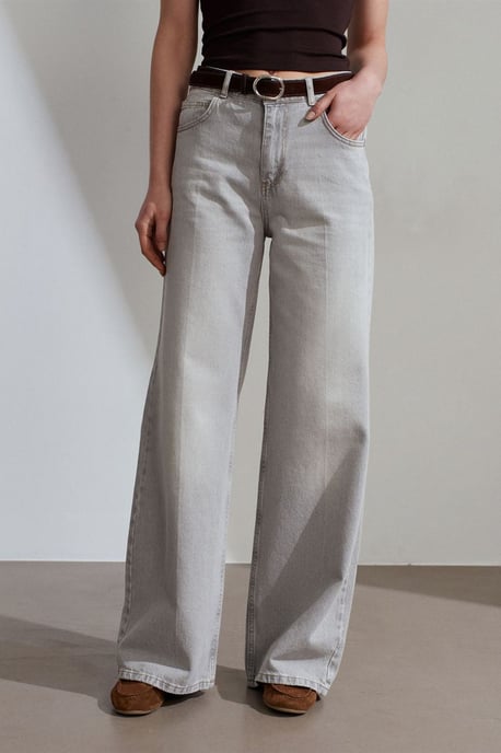 Hoge Taille Wijde Pijpen Katoenen Denim Jeans - Image 3