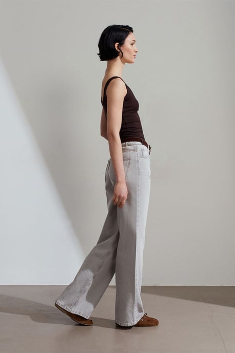 Hoge Taille Wijde Pijpen Katoenen Denim Jeans - Image 4