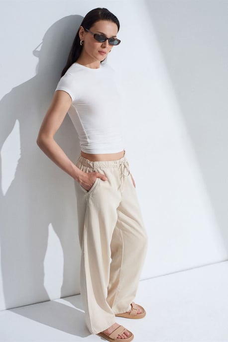 Mid-waist wijde denim jeans - Image 1