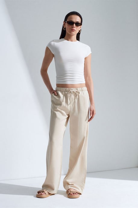 Mid-waist wijde denim jeans - Image 4
