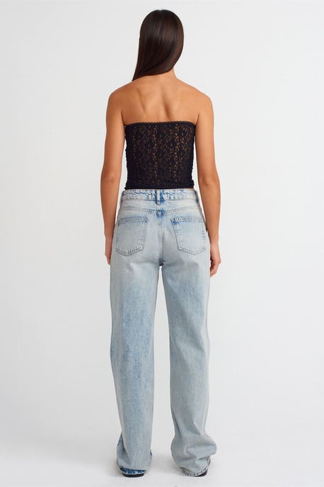 High-Waisted Recht Gesneden Katoenen Jeans - Image 2