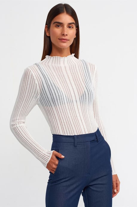 Slim Fit Ribbels Halflange Coltrui - Image 1