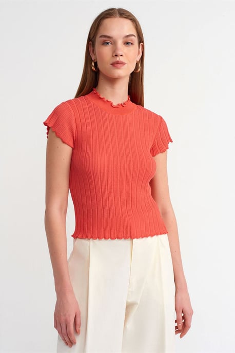 Slim Fit Geribbelde Halve Coltrui - Image 1