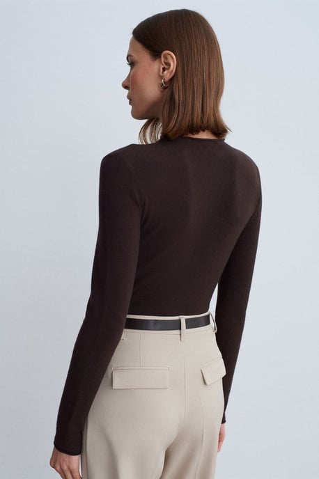 Dames Slim-fit Geribbelde Halflange Coltrui - Image 2